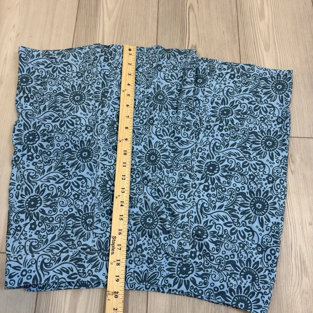 RipSkirt Skirt Large Length 2 Blue Floral‎ A Line Stretch Travel Pockets Casual